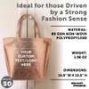 DISCOUNT PROMOS Custom New Castle Non-woven Metallic Tote Bags Set of 50, Personalized Bulk Pack - Cool Modern Design, Perfect For Everyday Use - Rose Gold view 4