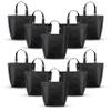 DISCOUNT PROMOS New Castle Non-woven Metallic Tote Bags Set of 10, Bulk Pack - Cool Modern Design, Perfect For Everyday Use - Black view 1
