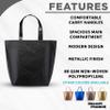 DISCOUNT PROMOS New Castle Non-woven Metallic Tote Bags Set of 10, Bulk Pack - Cool Modern Design, Perfect For Everyday Use - Black view 4