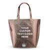 DISCOUNT PROMOS Custom New Castle Non-woven Metallic Tote Bags Set of 50, Personalized Bulk Pack - Cool Modern Design, Perfect For Everyday Use - Copper view 1