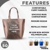 DISCOUNT PROMOS Custom New Castle Non-woven Metallic Tote Bags Set of 50, Personalized Bulk Pack - Cool Modern Design, Perfect For Everyday Use - Copper view 2