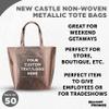 DISCOUNT PROMOS Custom New Castle Non-woven Metallic Tote Bags Set of 50, Personalized Bulk Pack - Cool Modern Design, Perfect For Everyday Use - Copper view 3