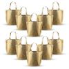 DISCOUNT PROMOS New Castle Non-woven Metallic Tote Bags Set of 10, Bulk Pack - Cool Modern Design, Perfect For Everyday Use - Gold view 1