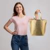 DISCOUNT PROMOS New Castle Non-woven Metallic Tote Bags Set of 10, Bulk Pack - Cool Modern Design, Perfect For Everyday Use - Gold view 2