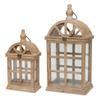 Lantern (Set of 2) 7.5" L x 14.75" H, 10.25" L x 21.5" H Wood/Glass view 1