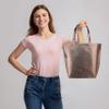 DISCOUNT PROMOS New Castle Non-woven Metallic Tote Bags Set of 10, Bulk Pack - Cool Modern Design, Perfect For Everyday Use - Copper view 2
