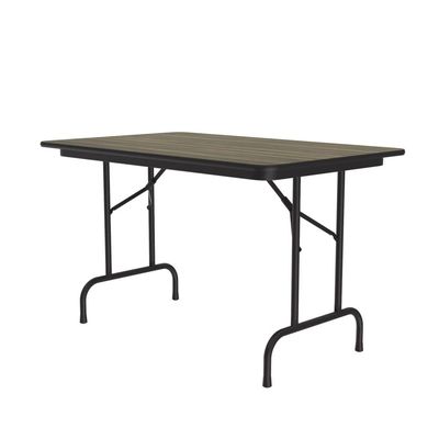 Correll 30"x48" Commercial Folding Table, Colonial Hickory High Pressure Laminate Top, Heavy 3/4" Thick Core, Made in The USA, Portable, Steel Apron