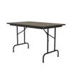 Correll 30"x48" Commercial Folding Table, Colonial Hickory High Pressure Laminate Top, Heavy 3/4" Thick Core, Made in The USA, Portable, Steel Apron view 1