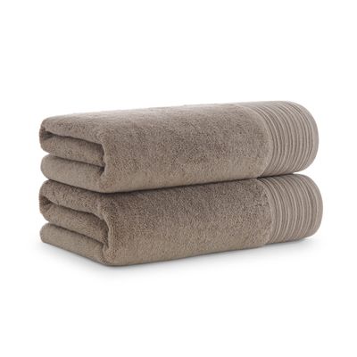 Aston & Arden Anatolia Turkish Bath Towels - Pack of 2-100% Ring Spun Cotton, Soft Plush Absorbent, 600 GSM Low Twist Weave, Premium Towel for Hotel, Spa, Bathroom, 30 x 60 in, Sandstone Tan