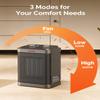 Space Heater for Indoor Use, 1500W PTC Ceramic Heater with Thermostat, Small Space Heater 2S Rapid Heating, 3 Modes, Electric Portable Heater with Safety Protection for Bedroom, Quiet Office view 2