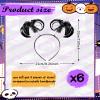WILLBOND 6 Pcs Pom Pom Headbands Tinsel Wrapped Crazy Headwear Hair Accessories for Spirit Week Carnival Bachelorette(Black) view 2