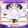 WILLBOND 6 Pcs Pom Pom Headbands Tinsel Wrapped Crazy Headwear Hair Accessories for Spirit Week Carnival Bachelorette(Black) view 3