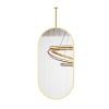 Antourlamm Oval Mirror for Ceiling Hanging, Floating Bathroom Makeup Vanity Mirror, Customizable Metal Boom Hanging Mirror - with Gold Metal Framed (Size : 40cmx70cm) view 1