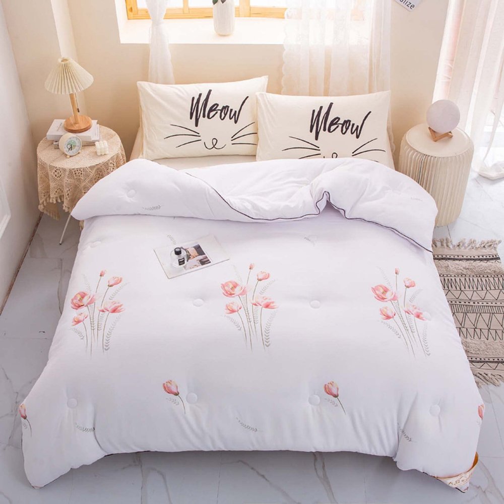 YSUEFIJO Winter Soft Luxury Thick Fluffy Warm Comforter, All Seasons Machine Washable Duvet Insert, Breathable Down Alternative Quilted Duvet Insert, Comforter for Boys Girls