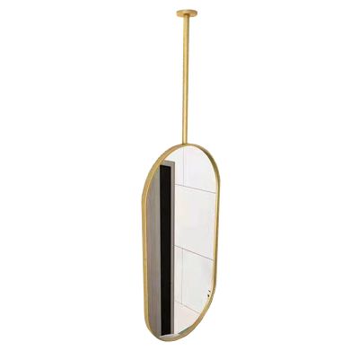 Antourlamm Hanging Mirror Bathroom Floating Vanity Mirrors, Living Room Cloakroom Entrance Simple Decorative Mirror with Metal Frame - Oval Ceiling Hanging Mirror (Size : 40cmx70cm)