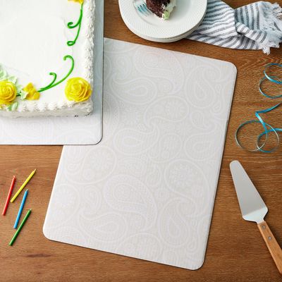 Celebrate It Silver Paisley Cake Boards, 6 Packs: 3 ct. (18 total)
