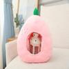 HIPIHOM Plush Fruit Headgear Hat Funny Novelty Hat Sleeping Pillow Toy Stuffed Cap Photo Props Warm Cosplay Costume Head Accessories Adult (Peach) view 3