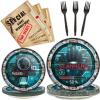 chiazllta 96 Pcs Secret Agent Birthday Party Paper Plate and Napkin Top Secret Spy Detective Plates Napkins, and Forks Party Set Escape Room Tableware Kit for Party Favors 24 Guests view 1