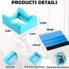 Silicone Cup Cradle for Tumblers with Built-in Slot, Tumbler Holder for Crafts Use to Apply Vinyl Decals for Tumblers, Small Tumbler Stand Cup Holder with Felt Edge Squeegee for Cups BottlesCyan view 2