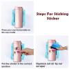 Silicone Cup Cradle for Tumblers with Built-in Slot, Tumbler Holder for Crafts Use to Apply Vinyl Decals for Tumblers, Small Tumbler Stand Cup Holder with Felt Edge Squeegee for Cups BottlesCyan view 3