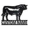 Custom Black Bull Metal Wall Art, Personalized Bull Name Sign,metal Outdoor Wall Art, Monogram Door Hanger,farmhouse Metal Sign, Farm Decoration, Cow Outdoor Custom Signs view 1