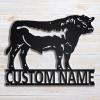 Custom Black Bull Metal Wall Art, Personalized Bull Name Sign,metal Outdoor Wall Art, Monogram Door Hanger,farmhouse Metal Sign, Farm Decoration, Cow Outdoor Custom Signs view 2