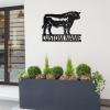 Custom Black Bull Metal Wall Art, Personalized Bull Name Sign,metal Outdoor Wall Art, Monogram Door Hanger,farmhouse Metal Sign, Farm Decoration, Cow Outdoor Custom Signs view 3