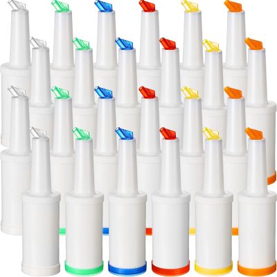 CHENGU 24 Pack Bar Juice Pouring Bottle, 34 oz, Store and Pour Containers