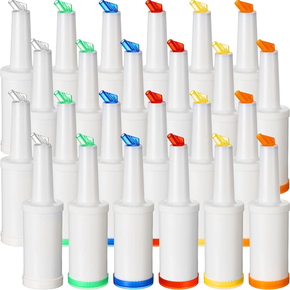 CHENGU 24 Pack Bar Juice Pouring Bottle, 34 oz, Store and Pour Containers