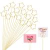 KIMOBER 30PCS Metal Floral Place Card Holder,13.4 Inch Golden Star Flower Picks Photo Memo Clips Gift Card Holder for Flower Arrangements,Wedding and Birthday Party view 1