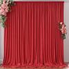 10ft x 8ft Wrinkle Free Red Backdrop Curtains for Parties, Polyester Photo Backdrop Drapes 2 Panels 5x8ft for Wedding Birthday Party Christmas Photography Background for Backdrop Stand view 1