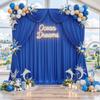 10ft x 8ft Wrinkle Free Royal Blue Backdrop Curtains for Parties, Polyester Photography Backdrop Drapes Back Drop Cloth for Baby Shower Photoshoot Engagement Wedding Birthday Photography Background view 1