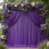 10 ft x 8 ft Wrinkle Free Purple Backdrop Curtain for Parties, Polyester Purple Photo Backdrop Drapes for Wedding Birthday Party Baby Shower,5ft x 8ft,2 Panels view 2