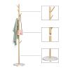 DOORXIFO Gold Coat Racks, Metal Coat Rack Freestanding with Hooks, Entryway Coat Rack Stand, Coat Racks with Marble Base, Coat Tree for Hanging Clothes, Hats, Bags view 2