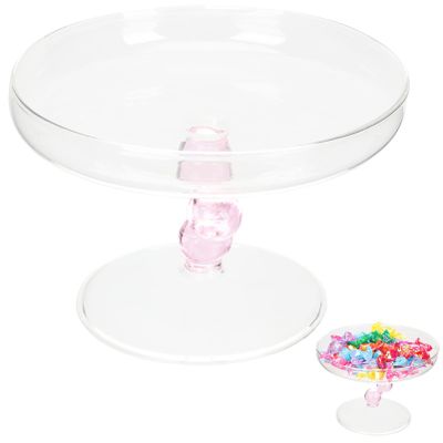 Zerodeko Elegant Glass Fruit Dessert Tray High Feet for Weddings Birthdays Home Use Stylish Cake Stand for Displaying Snacks Candy Treats