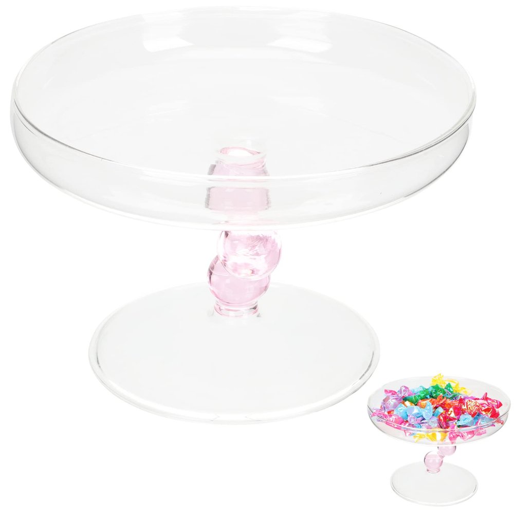 Zerodeko Elegant Glass Fruit Dessert Tray High Feet for Weddings Birthdays Home Use Stylish Cake Stand for Displaying Snacks Candy Treats
