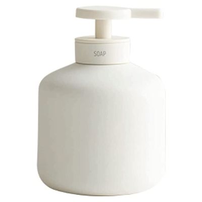 GHQYP Stoneware Cylindrical Soap Dispenser Non-Slip Soap Pump Manual with Anti-Rust Pump Lotion Dispenser 250ml/8.4oz