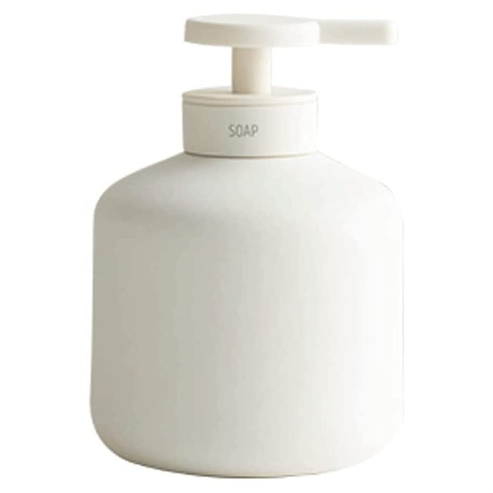 GHQYP Stoneware Cylindrical Soap Dispenser Non-Slip Soap Pump Manual with Anti-Rust Pump Lotion Dispenser 250ml/8.4oz