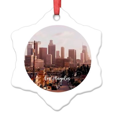 Los Angeles Cityscape Christmas Ornaments 2022 California USA Ornaments for Christmas Trees Travel Souvenir Personalized Christmas Ornaments Holiday Christmas Keepsake New Year Tour Pal Gifts 3 Inch