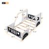 Quarte Creative Wood Kids Car Bed Twin Size Classic Car-Shaped Platform Bed with Wheels and Two Doors,Windows,Sturdy Slats Support,for Kids Boys Girls,Easy Assemble (White#M) view 3