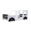 Quarte Creative Wood Kids Car Bed Twin Size Classic Car-Shaped Platform Bed with Wheels and Two Doors,Windows,Sturdy Slats Support,for Kids Boys Girls,Easy Assemble (White#M) view 4