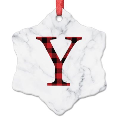 Initial Letter Y Christmas Ornaments 2022 Red and Black Plaid Letter Christmas Tree Ornaments Personalized Monogram Christmas Ornaments Keepsake Gifts for Holiday Souvenir Wedding Birthday