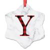 Initial Letter Y Christmas Ornaments 2022 Red and Black Plaid Letter Christmas Tree Ornaments Personalized Monogram Christmas Ornaments Keepsake Gifts for Holiday Souvenir Wedding Birthday view 1