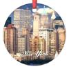 New York Christmas Decorations for Tree New York USA Cityscape Christmas Ornament 2022 Travel Souvenir Ceramic Hanging Farmhouse Ornaments Christmas Keepsake New Year Gifts 3 Inch view 1