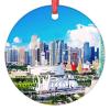 Christmas Ornaments Miami Cityscape Christmas Tree Ornaments Florida USA Travel Souvenir Ceramic Personalized Christmas Ornaments 2022 Christmas Decor Keepsake Holiday Christmas Decor 3 Inch view 1