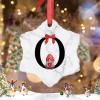 Monogram Initial Letter O Christmas Decorations for Tree Santa Claus Gnomes Christmas Ornament 2022 Ceramic Hanging Ornaments Keepsake Gifts for Wedding Anniversary Holiday Pendants view 2