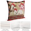 TiuKiu Cow Pig Sheep Santa Hat Decorative Throw Pillow Case Merry Christmas Farm Animals Square Cushion Cover Pillowcase for Couch Sofa Bedroom Decor 24"x24" view 4