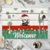 Personalized Dog Christmas Santa Welcome Rectangle Placemats Set of 4, 12" X 18" Canvas Farmhouse Xmas Dog Mom Gift Table Mats Decorative Placemats for Dining Table,Decorative Mats,Housewarming view 3