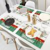 Personalized Dog Christmas Santa Welcome Rectangle Placemats Set of 4, 12" X 18" Canvas Farmhouse Xmas Dog Mom Gift Table Mats Decorative Placemats for Dining Table,Decorative Mats,Housewarming view 4