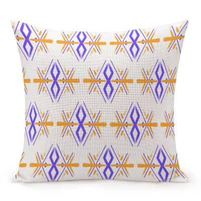 Decorative Throw Pillow Cover Ikat Tie Dye Geometric Home Decor Tribal Moroccan Pattern Cushion Pillowcase 24"x24" Square Pillow Case for Couch Outdoor Sofa Bedroom Office Car Decor